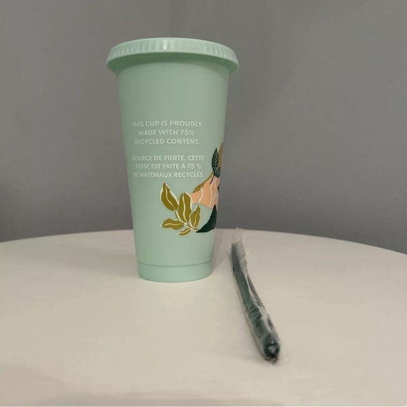 Starbucks 2024 Reusable Earth Month Cold Cup With Straw And Lid Reusable 24oz - Picture 2 of 7